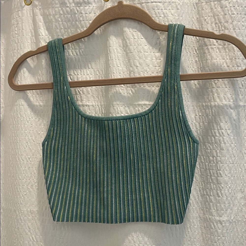 Babaton Teal Ribbed Tank Top